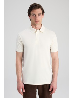 Twn Slim Fit Ekru Pike Dokulu T-Shirt