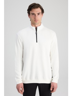D'S Damat Ds Damat Regular Fit Ekru Düz Sweatshirt