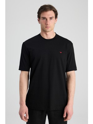 D'S Damat Ds Damat Regular Fit Siyah Düz T-Shirt