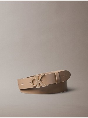 Calvin Klein Kadın Round Ck Buckle 30MM Kemer