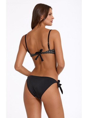 Argento Kadın Straplez Triko Desenli Bağlamalı Şık Bikini Takımı C4T5N031101