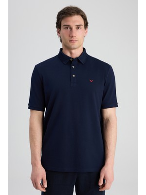 D'S Damat Ds Damat Regular Fit Lacivert Pike Dokulu T-Shirt