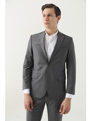 D'S Damat Ds Damat Comfort Fit Gri Düz Takim Elbise