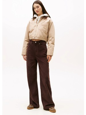 Tommy Jeans Kahverengi Kadın Standart Desenli Pantolon DW0DW21700GS7