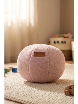 Palmera Teddy Kırlent Yuvarlak Peluş Premium Kırlent - Pudra