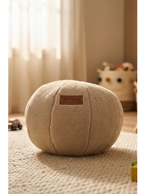 Palmera Teddy Kırlent Yuvarlak Peluş Premium Kırlent - Cappuccino