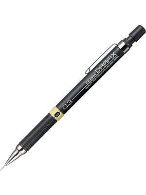 Zebra Drafix 0.3 mm Mekanik Kurşun Kalem Siyah Renk Kaymaz Yüzey ve Hafif Tasarım