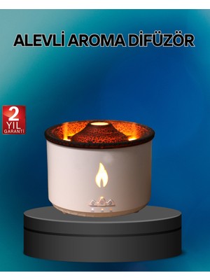 Derin Stok Alev Efektli Buhar Makinesi – Aromaterapi, Nemlendirme Işık Modlu Tasarım