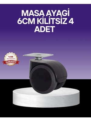 Derin Stok Çok Amaçlı Kilitsiz Masa Ayağı Tekerleği 6 cm