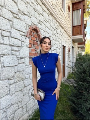 Lacase Saks Mavisi Vatkalı Abiye Elbise