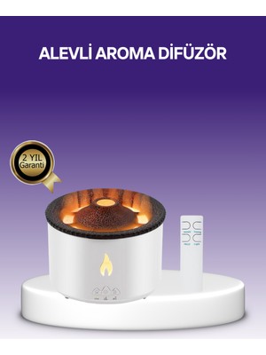 Derin Stok 3D Alev Efektli Hava Nemlendirici – Uzaktan Kumandalı 8 Saat Çalışma Süreli