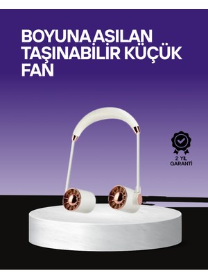 Derin Stok Boyun Askılı Katlanabilir Fan 1000 Mah USB Şarjlı Taşınabilir