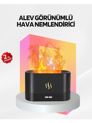 Derin Stok Alev Görünümlü Hava Nemlendirici Kumandalı LED Işıklı Aromatik Difüzör