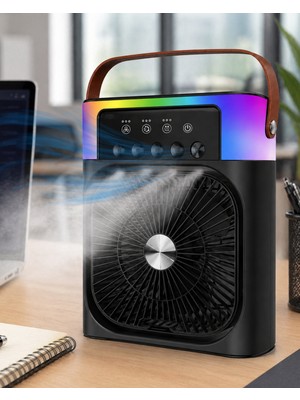 Derin Stok Mini Klima Fan Buharlı Soğutucu Rgb LED Işıklı Taşınabilir Masaüstü Fan