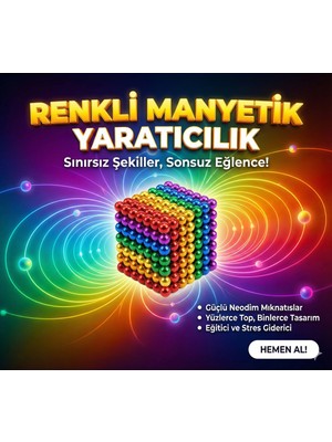 Aycer Sihirli Manyetik Toplar Dyum Mıknatıs Küp Bilye 216 Adet Cube Küp Dymium