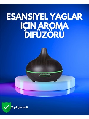 Derin Stok 550 ml Kapasiteli Ultrasonik Difüzör – Yağsız Nemlendirici Kullanımıyla Uyumlu