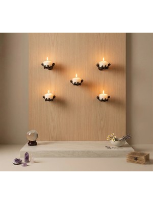 Buyolog 5’li El Figürlü Dekoratif Tealight Mumluk Seti Yapıştırılabilir Hediyelik Mumlar Dahil