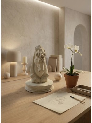 Buyolog 3D Mermer Desenli At Heykeli, Mermer Desenli Dekoratif At Biblosu, Modern Dekorasyon