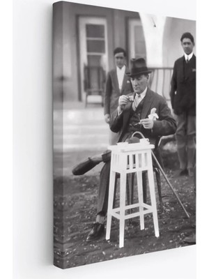 Buyolog Atatürk Portre Tablosu Mustafa Kemal Atatürk Dikdörtgen Dekoratif Kanvas TABLO-EZ-124