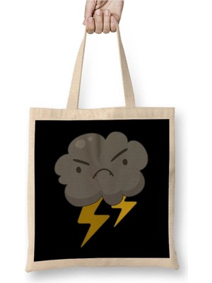 Dekado Angry Cloud With Lightning Thunderstorm Weather Bez Çanta Uzun Saplı