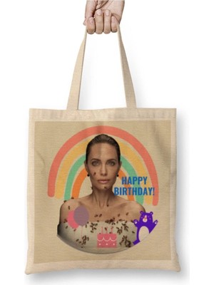 Dekado Happy Birthday To The Most Gorgeous, Beautiful Ange Bez Çanta Uzun Saplı