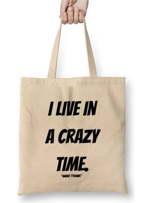 Dekado Anne Frank Quotes Gift - Vintage Retro Rainbow Style Bez Çanta Uzun Saplı