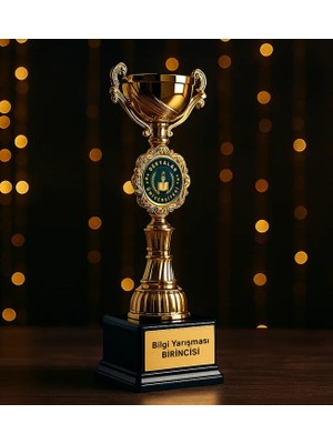 Bk Gift Kişiye Özel Ödül Kupası - 33 Cm, Şampiyon Ödül Kupası, Başarı Kupası, Turnuva Kupası, Okul Kupası