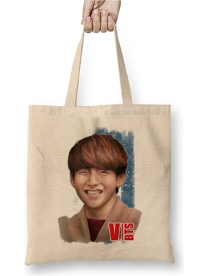 Dekado Bts Taehyung Bez Çanta Uzun Saplı