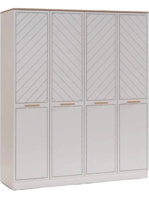 Palmera Oscar Modern 4 Kapaklı Elbise Dolabı Genç Odası Mat Aytaşı