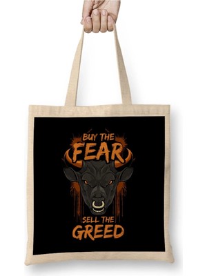 Dekado Buy The Fear Sell The Greed Bull Market Trader Bez Çanta Uzun Saplı