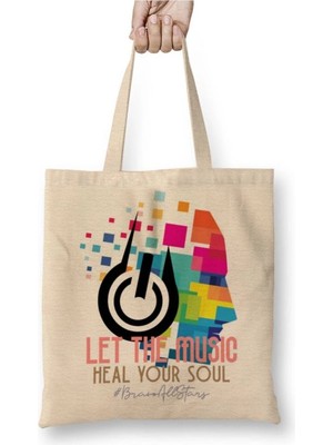 Dekado Lyric Typography Bez Çanta Uzun Saplı