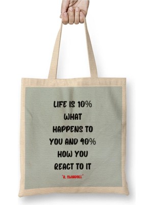 Dekado Motivational Quotes Sayings - Entrepreneurs Inspiration Success Work Gifts Bez Çanta Uzun Saplı
