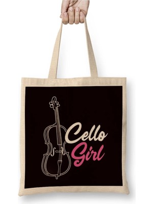 Dekado Cello Girl Cellist Musical Instrument Musician Cello Player Bez Çanta Uzun Saplı