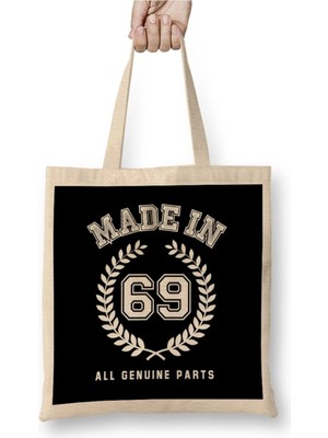 Dekado 1969 Made In 69 All Genuine Parts Bez Çanta Uzun Saplı