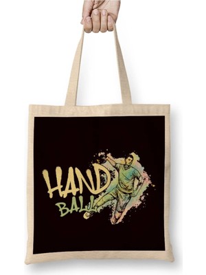 Dekado Handball Player Abstract Handballer Ball Sports Team Coach Bez Çanta Uzun Saplı