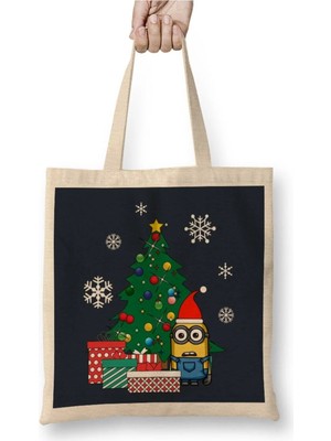 Dekado Minion Gifts Under The Christmas Tree Bez Çanta Uzun Saplı