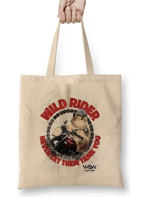 Dekado Wild Rider Pug Köpek Bez Çanta Uzun Saplı