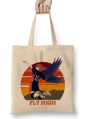Dekado Shoyo Hinata Haikyuu Shoyo Hinata Fly High Bez Çanta Uzun Saplı