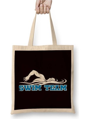 Dekado Swimmer Team Swim Swimming Pool Instructor Coach Athlete Bez Çanta Uzun Saplı