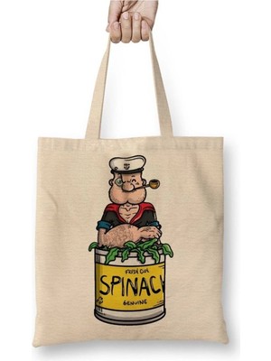 Dekado Popeye Spinach Temel Reis Bez Çanta Uzun Saplı