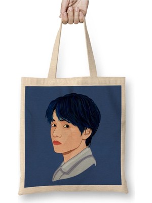 Dekado Kpop Taehyung Bts Bez Çanta Uzun Saplı