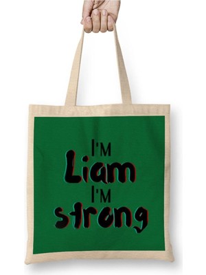 Dekado Liam Name Custom Design Gift Baby-Gift For Him Bez Çanta Uzun Saplı