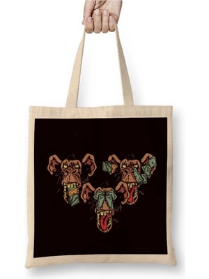 Dekado See Speak Hear No Evil Japan Monkeys Gorilla Emoticon Money Bez Çanta Uzun Saplı