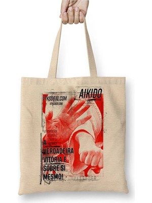 Dekado Aıkıdo Poster Bez Çanta Uzun Saplı