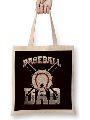 Dekado Baseball Dad Son Daughter Baseball Player Papa Father Daddy Bez Çanta Uzun Saplı