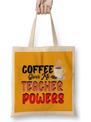 Dekado Funny Coffee Drinks Art Lover Gift Quote - Vintage Retro Rainbow Style Bez Çanta Uzun Saplı