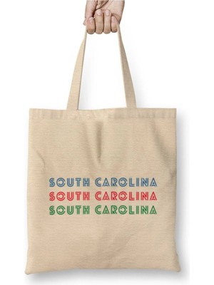 Dekado South Carolina State Flag Gift Vintage Retro Rainbow Style Bez Çanta Uzun Saplı
