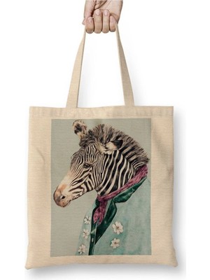 Dekado Zebra Mavi Bez Çanta Uzun Saplı