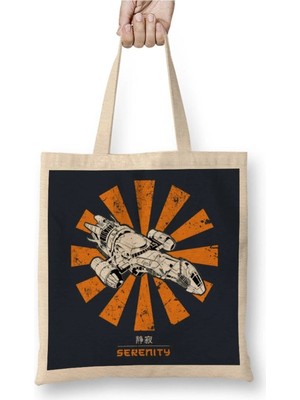 Dekado Serenity Retro Japanese Bez Çanta Uzun Saplı