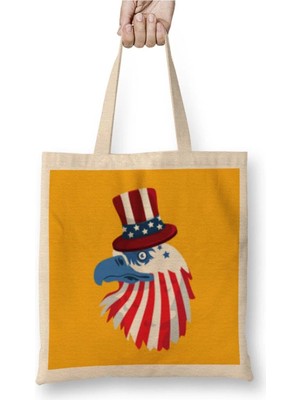 Dekado Eagle Happy Independence Day 4th Of July Gift Bez Çanta Uzun Saplı